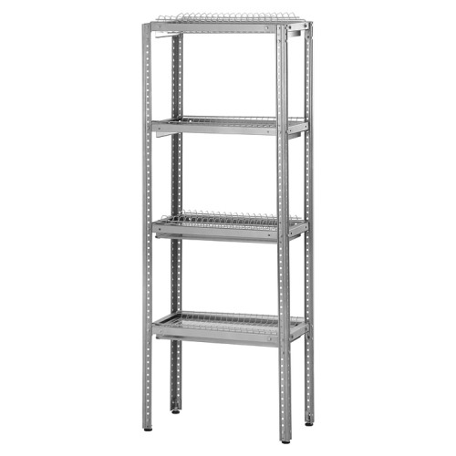 Стеллаж для сушки посуды Mecon Norma Inox ССПн 600х300х1600 мм, 2 сетки "стаканы" + 2 сетки "тарелки", без поддона