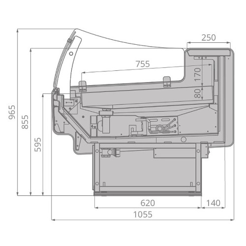 Витрина холодильная Brandford Aurora Slim 125 рыба на льду Self