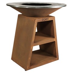 Гриль уличный COEO TRIO 98 h=100 см кортеновская сталь