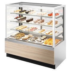 Витрина кондитерская Chilz VETE KUB LUX 130 белый, ясень наварра