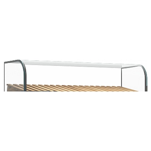 Надстройка стеклянная Carboma с шелкографией 0,9 со створками (гнутое стекло)