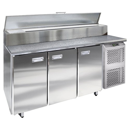 Стол холодильный для пиццы Finist СХСпцг-700-1(1/3) (боковой холодильный агрегат) с гранитной столешницей