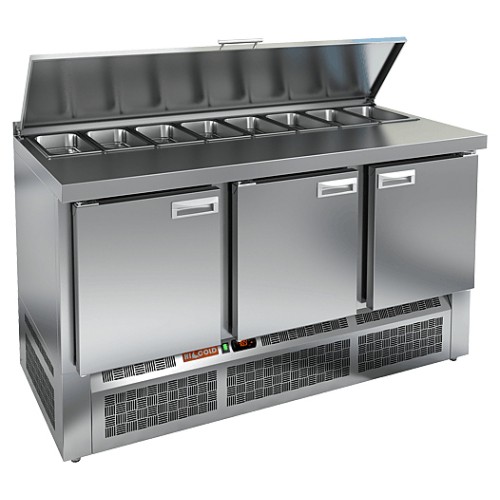 Стол для салатов HICOLD SLE1-121GN (1/3) с крышкой