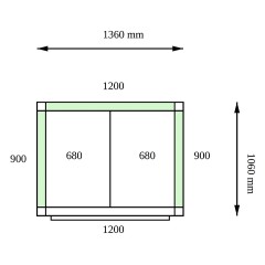 Камера холодильная POLAIR КХН-2,20 (1060х1360х2200) 80 мм