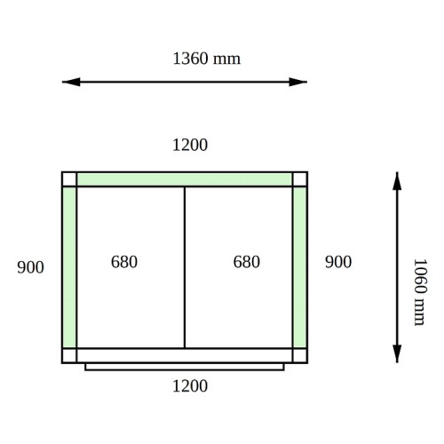 Камера холодильная POLAIR КХН-2,20 (1060х1360х2200) 80 мм