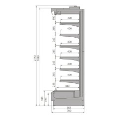 Горка холодильная Brandford Tesey Ultra Slim 2080 125 (без боковин)