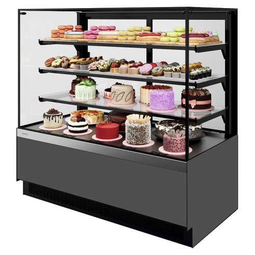 Витрина кондитерская Chilz VETE II KUB LUX 130 серый матовый, шлифованная нержавейка