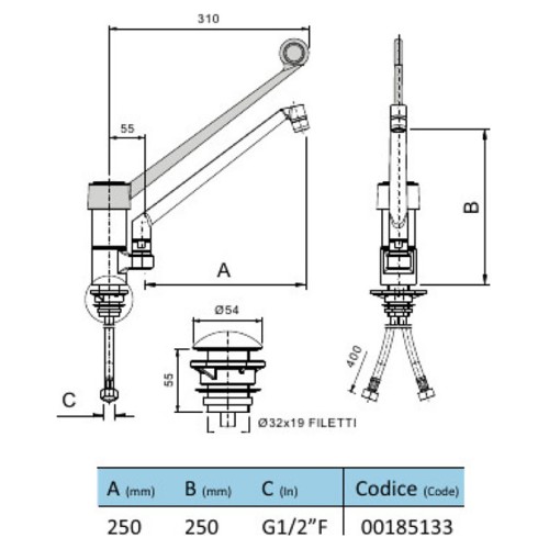 Смеситель Rubinetterie 00175133