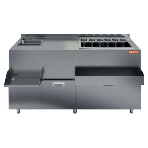 Барная станция HICOLD НБМКС-16/7БПК (с бортом, с ящиками)