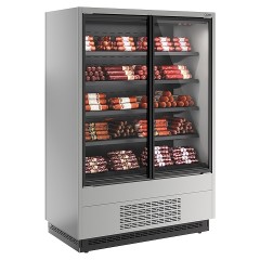 Горка холодильная Carboma FC 20-07 VV 1,3-1 версия 2.0 Standard 0030 (фронт X1, бок металл с зеркалом) 9006-9005