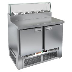 Стол для пиццы HICOLD PZE2-11/GN (1/6H) СО СТЕКЛОМ