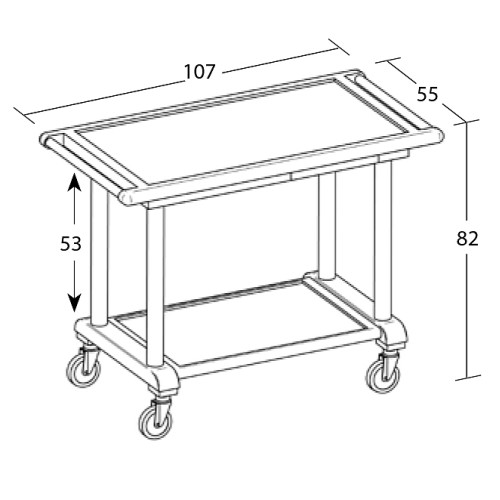 Стол-тележка сервировочная Metalcarrelli 6102