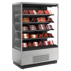 Горка холодильная Carboma FC 20-07 VM 1,3-2 версия 2.0 9006-9005 (ночная шторка)