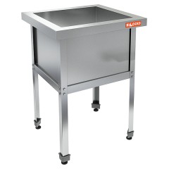 Н1ВМ-7/7 Ц стол-моечная ванна сварная, 1 секц. (580х580х350), (оцин.угол), HICOLD RUS