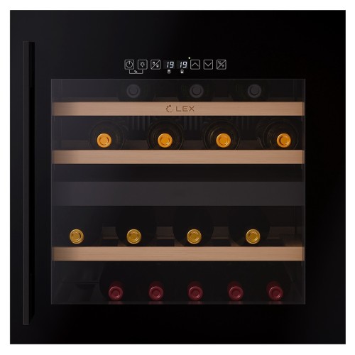 Винный шкаф Lex LWD6036BL dual zone S черный