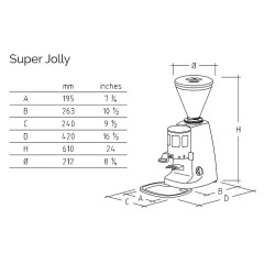 Кофемолка Mazzer Super Jolly Manual серебристый