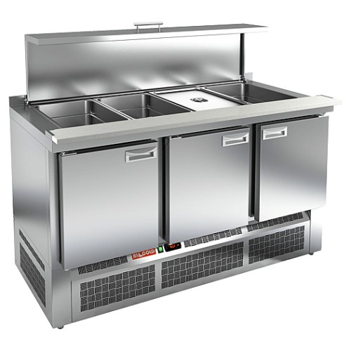 Стол для салатов HICOLD SLE3-111GN (1/1) полипропилен с крышкой