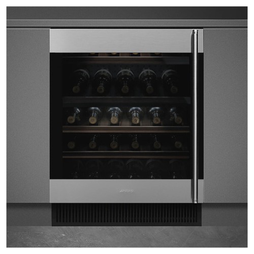 Винный шкаф SMEG CVI338LX3 (петли слева) нерж. сталь / черное стекло