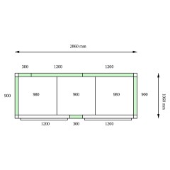 Камера холодильная POLAIR КХН-4.96 (2860x1060x2200) две двери