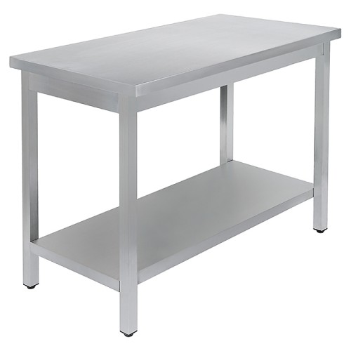 Стол производственный универсальный Luxstahl СПУ-15/4 со сплошной полкой (нерж. сталь)