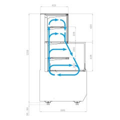 Витрина кондитерская комбинированная Carboma KC70 VV/VV 0,9-2-1 Standard боковина ступенька версия 2.0 (9005-0109)