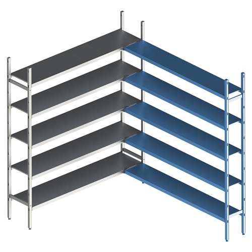 Стеллаж модульный угловой дополнительный POLAIR LOAD.ME INOX 16AL.5IN40.07C