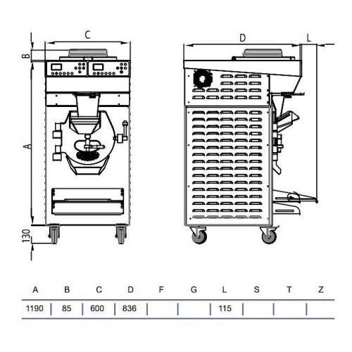 Фризер-пастеризатор для мороженого STAF59 RHS15/80 W