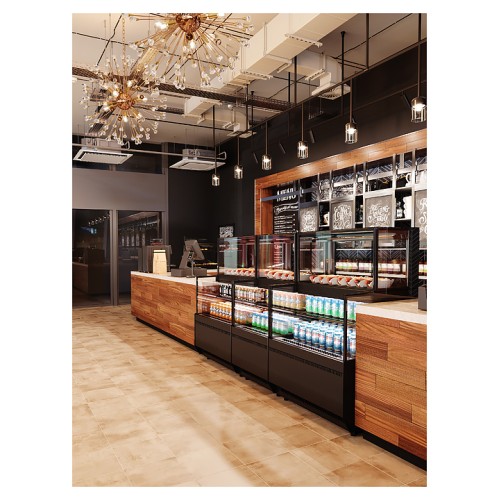 Витрина кондитерская комбинированная Carboma KC70 VV/SH 1,3-2-1 Standard боковина ступенька версия 2.0 (9005-0430)