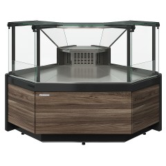 Витрина холодильная угловая Carboma Gelios GC111 VM-5-1 1010 (динамика, газлифт, без боковин, внешний угол 90) мариель