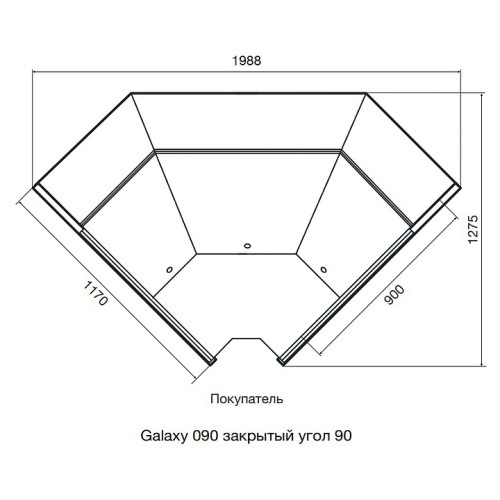 Витрина холодильная Dazzl Galaxy 090 ЗУ 90 вентилируемая прессервы