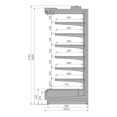 Горка холодильная Brandford Tesey 2080 190 (без боковин)