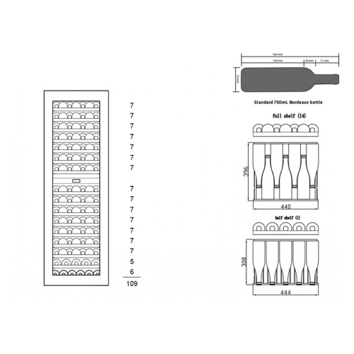 Шкаф винный Dunavox DVN-109.291DB.TO