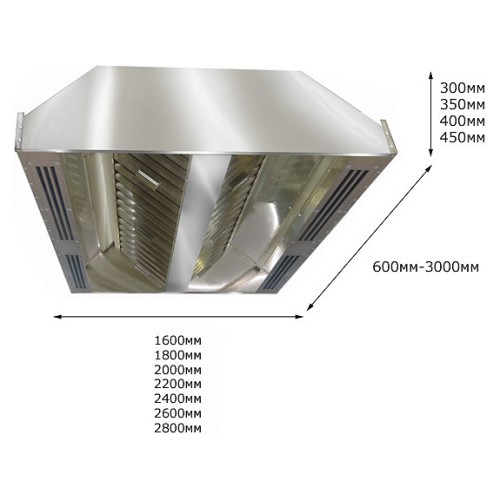 Зонт приточно-вытяжной ITERMA ЗЦПВ-2000Х1400Х350