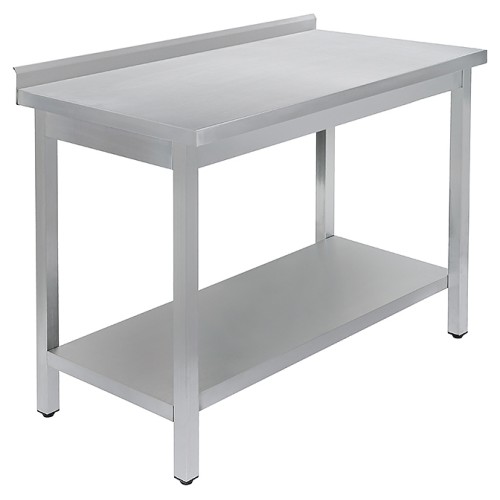 Стол производственный универсальный Luxstahl СПУ-15/4 со сплошной полкой (нерж. сталь)