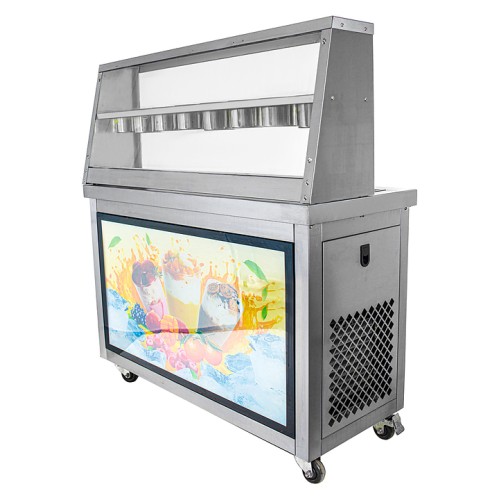 Фризер для жареного мороженого Foodatlas KCB-2F (контейнеры, световой короб, стол для топпингов, 2 компрессора)