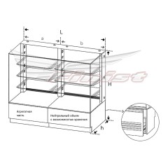 Витрина кондитерская Finist AIR DOUBLE LUX ADL-180-6-163