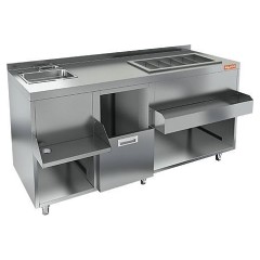 Барная станция HICOLD НБМКС-16/7БПК (с бортом, без ящиков, без вертушки)