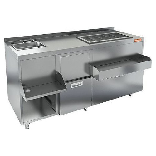 Барная станция HICOLD НБМКС-15/5БПК (с бортом, с ящиком)