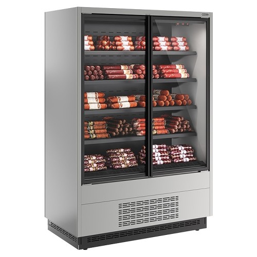 Горка холодильная Carboma FC 20-07 VV 1,3-1 версия 2.0 Standard 0300 (фронт X1, бок металл) 9006-9005