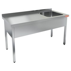 НСО1М-18/7БП стол-моечная ванна, 1 секц. (500х500х300) справа, HICOLD RUS