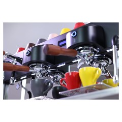 Кофемашина Carimali Glow GL-E2-B&S 2 Gr высокие группы, черная с зеркальной панелью