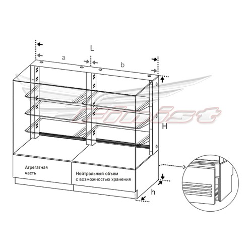 Витрина кондитерская Finist AIR DOUBLE LUX ADL-200-7-163