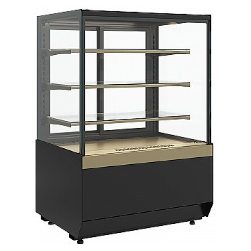 Витрина кондитерская Carboma KC70 VV 0,9-1 Standard без боковин, версия 2.0 (Bronze 9005/0109)