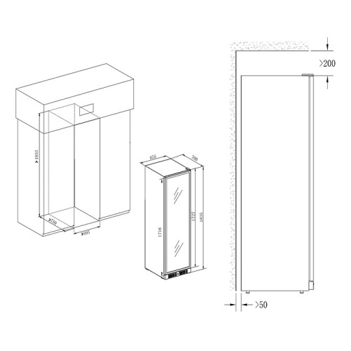 Шкаф винный Temptech Copenhagen CPRO1800SRB-24
