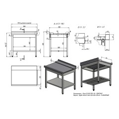 Стол для чистой посуды KAYMAN СПМ-322/0907 левый