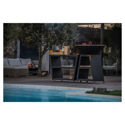 Гриль уличный COEO TRIO 98 h=100 см черная сталь