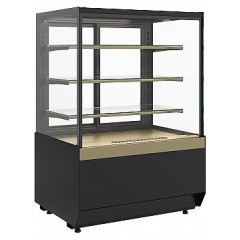 Витрина кондитерская Carboma KC70 VM 1,3-2 Standard без боковин, версия 2.0 открытая (Bronze 9005/0109)