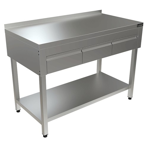 Стол с выдвижными ящиками и полкой КОБОР СПБЯ-120/60/П