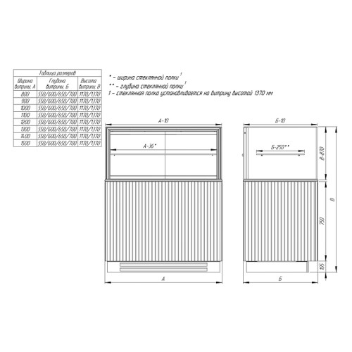Витрина кондитерская Finist GLASSIER LUX GL812-10/6/5