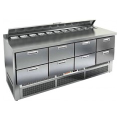 Стол для салатов HICOLD SLE2-2222GN (1/6) с крышкой